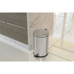 Lixeira com Pedal em Aço Inox com Acabamento Polido e Balde Interno 12 L - Tramontina